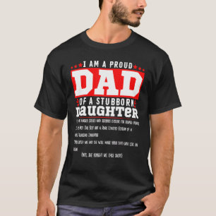 T-shirt Hommes Je Suis Un Fier Père D'Une Fille Stubborn F