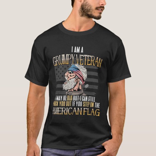 T-shirt Hommes Jour des anciens combattants Drapeau améric (Devant)