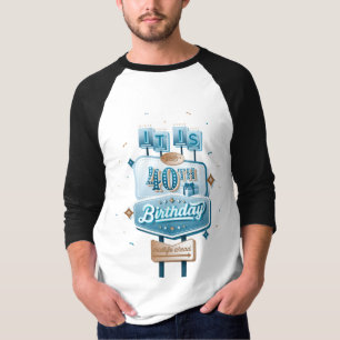 T-shirt Hommes Joyeux 40e anniversaire de baseball Tee