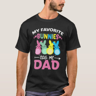 T-shirt Hommes Joyeux Pâques 2022 Papa Mes Bunnies Favoris