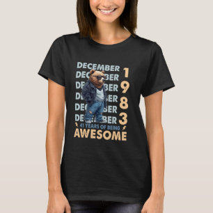 T-shirt Hommes Légende Décembre 1983 41e Anniversaire Ours