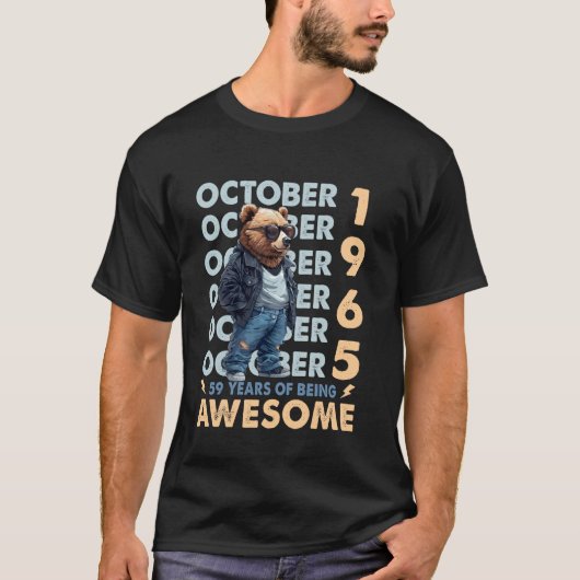 T-shirt Hommes Légende Octobre 1965 59e anniversaire Cool  (Devant)