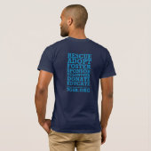 T-shirt Hommes loyaux de berger d'avant et de dos bleus (Dos entier)
