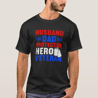 T-shirt Hommes Mari Papa Protecteur Héros Fier American Ve