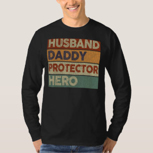 T-shirt Hommes Mari papa protecteur Héros papa Vintage gra