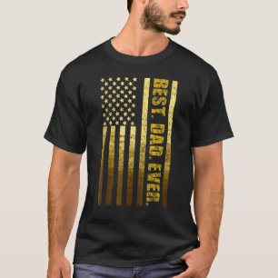 T-shirt Hommes Meilleur Papa Jamais Avec Nous Drapeau Amér