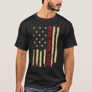 T-shirt Hommes Meilleur Papa Jamais Drapeau Américain Fier