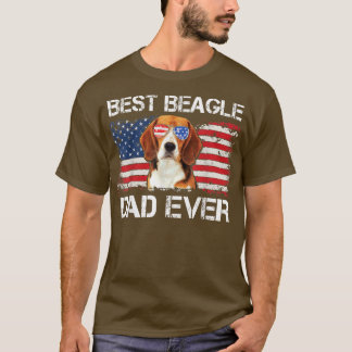 T-shirt Hommes Meilleur Père Beagle Jamais Da Drapeau Amér
