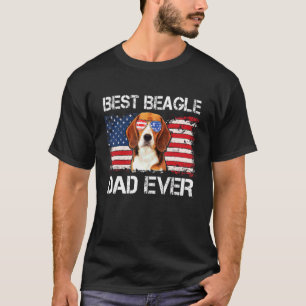 T-shirt Hommes Meilleur Père Beagle Jamais Da Drapeau Amér