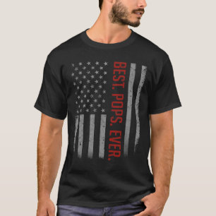 T-shirt Hommes Meilleurs Pops jamais US Drapeau américain