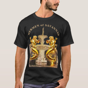 T-shirt Hommes mermaids de Savannah, Géorgie. Fontaine du