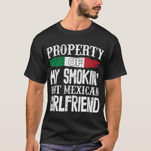 T-shirt Hommes Mexicain Girlfriend Funny Boyfriend Valenti (Devant)