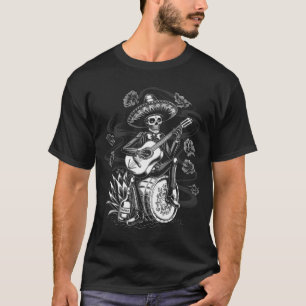 T-shirt Hommes Mexique Vintage Squelette Dia De Los Muerto