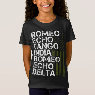 T-Shirt Hommes militaires à la retraite Femmes Alphabet ph