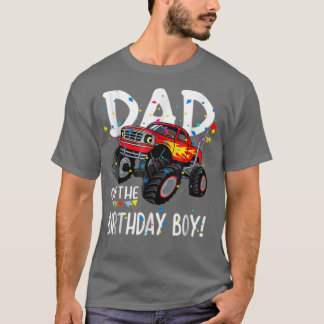 T-shirt Hommes Monster Truck Party Papa of Birthday Boy