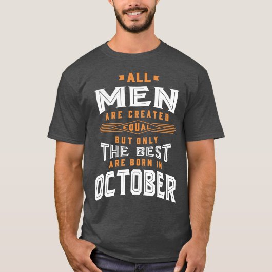 T-shirt Hommes Nés En Octobre (Devant)