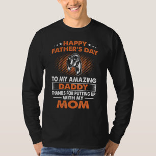 T-shirt Hommes Noir Et Tan Coonhound Chien Papa Pères Heur