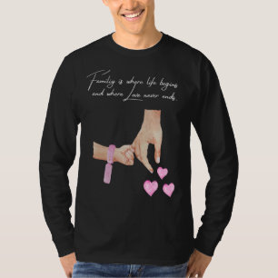 T-shirt Hommes Nouveau Père D'Une Fille Tenant Les Mains A
