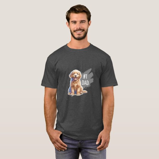 T-shirt Hommes Numéro 1 Papa Chien Chien Personnalisé T-sh (Devant entier)