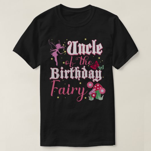 T-shirt Hommes Oncle De L'Anniversaire Fée Princesse Fille (Design devant)