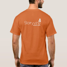 T-Shirt - Hommes : Orange avec grande icône SV