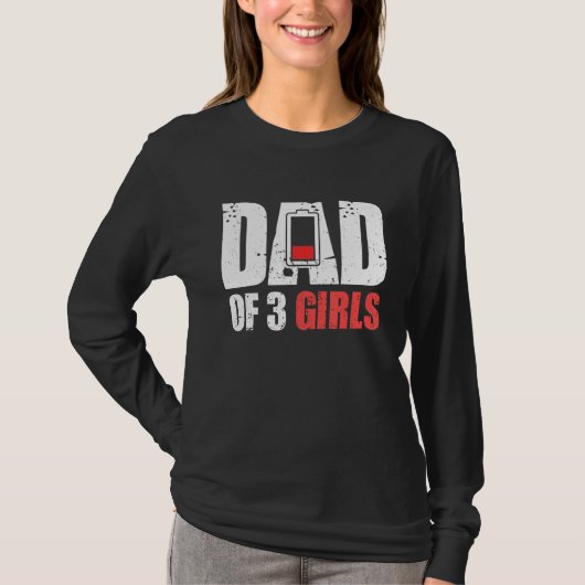T-shirt Hommes Papa De 3 Filles - Père Avec Trois Filles (Devant)