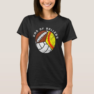 T-shirt Hommes Papa De Ballon Softball Volleyball Football