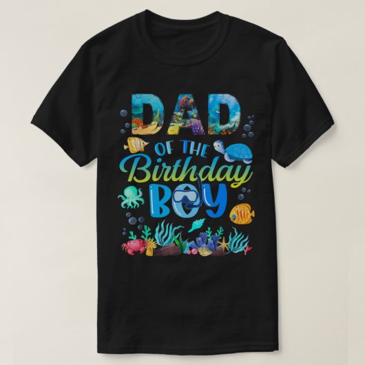 T-shirt Hommes Papa De L'Anniversaire Garçon Poisson Mer O (Design devant)