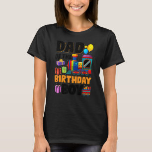T-shirt Hommes Papa De L'Anniversaire Garçon Trains Annive