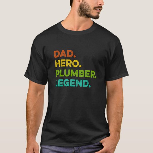 T-shirt Hommes Papa Hero Plumber Légende Chauffage mécaniq (Devant)