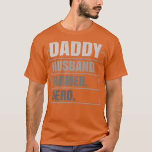 T-shirt Hommes papa mari fermier Hero Funny fermier père