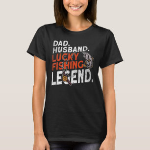 T-shirt Hommes Papa Mari Lucky Fishing Légende Pêche Fis