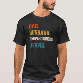 T-shirt Hommes Papa Mari Snowboard Légende Snowboard