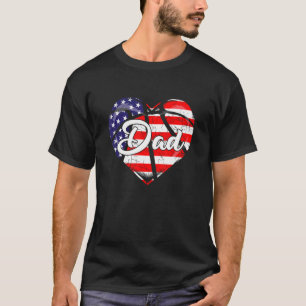 T-shirt Hommes Patriotic Basketball Papa American Flag Hea