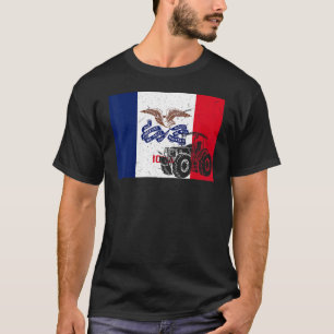 T-shirt Hommes Patriotic Farmer Usa State Farming Tracteur