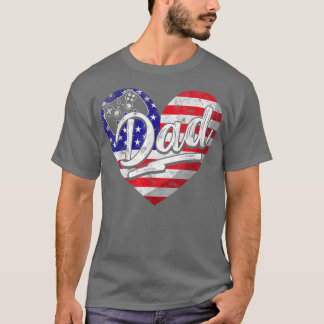 T-shirt Hommes Patriotique American Flag Heart jeu vidéo 