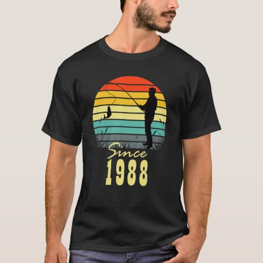 T-shirt Hommes Pêche 35e anniversaire depuis 1988 Sunset F (Devant)