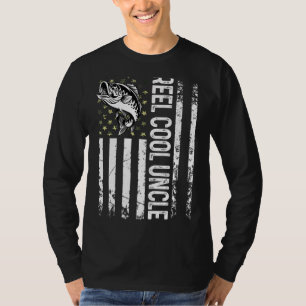T-shirt Hommes Pêche Usa Drapeau Cool Oncle pour Daddy Hu