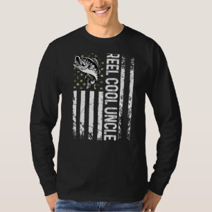 T-shirt Hommes Pêche Usa Drapeau Cool Oncle pour Daddy Hu