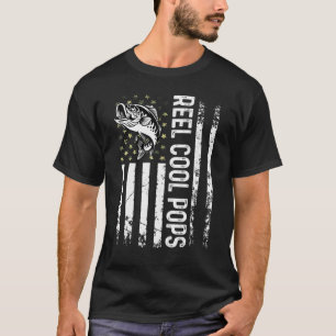 T-shirt Hommes Pêche Usa Drapeau Cool Pops Pour Papa Hus