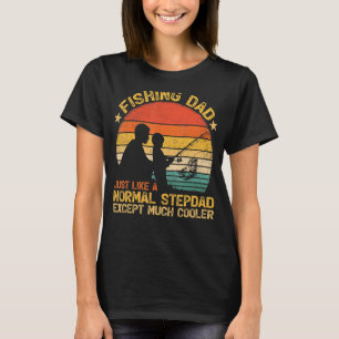 T-shirt Hommes Pêche Vintage Papa Comme Un Stepda Normal