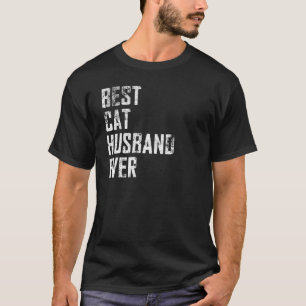 T-shirt Hommes Père Day Vintage Meilleur Chat Mari Jamais