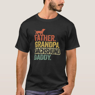 T-shirt Hommes Père Grand-père Dachshund Papa Daddy Doxie