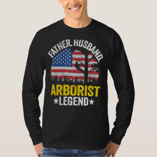 T-shirt Hommes Père Mari Arboriste Légende Us American Fl
