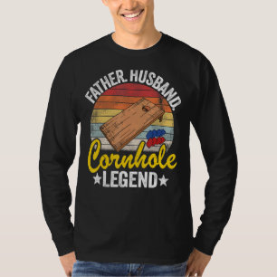 T-shirt Hommes Père Mari Cornhole Légende Papa Corn Hole