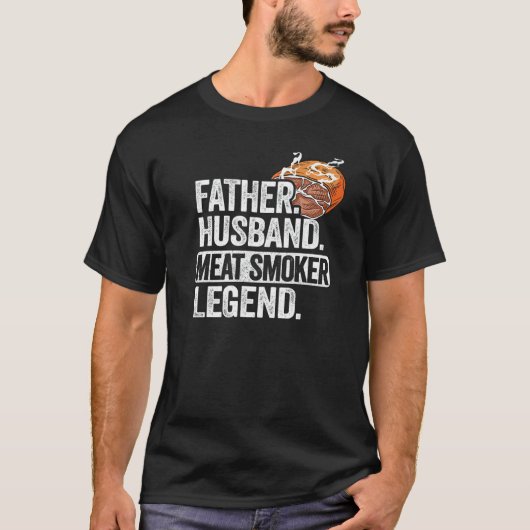 T-shirt Hommes Père Mari Viande Fumeur Légende Brisket Pap (Devant)