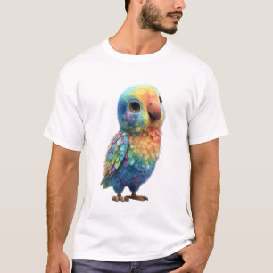 T-shirt Hommes Perroquet Bébé Arc-en-Ciel Stylisé