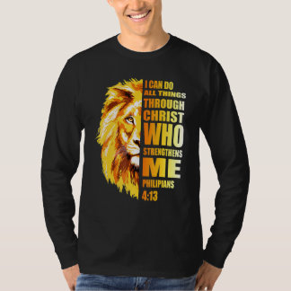 T-shirt Hommes Philippiens 413 Bible chrétienne Verse Lion