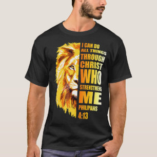 T-shirt Hommes Philippiens 413 Bible chrétienne Verse Lion