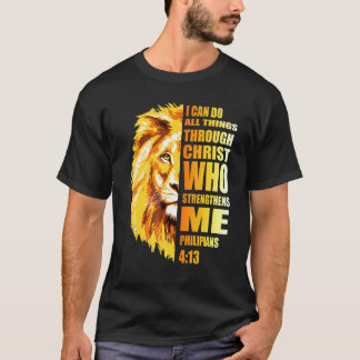 T-shirt Hommes Philippiens 413 Bible chrétienne Verse Lion
